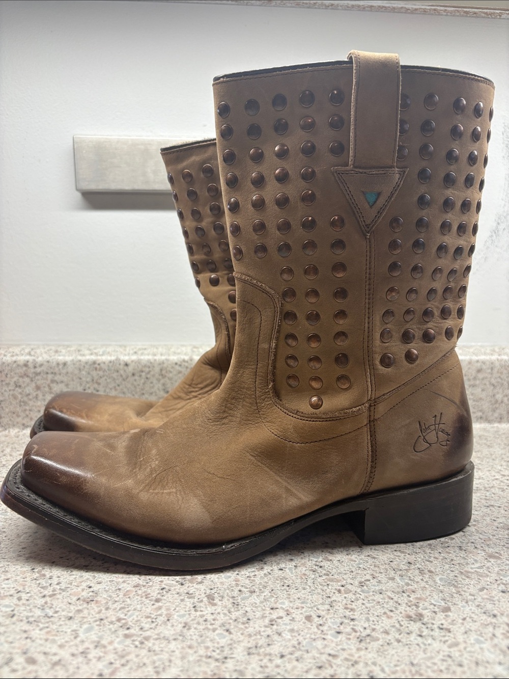 John Fluevog Studded Leather Boots